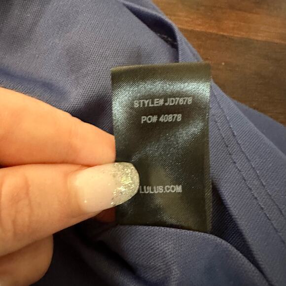 Lulu's Season of Fun blue off-the-shoulder fit & flair mini dress size M - Picture 10 of 13